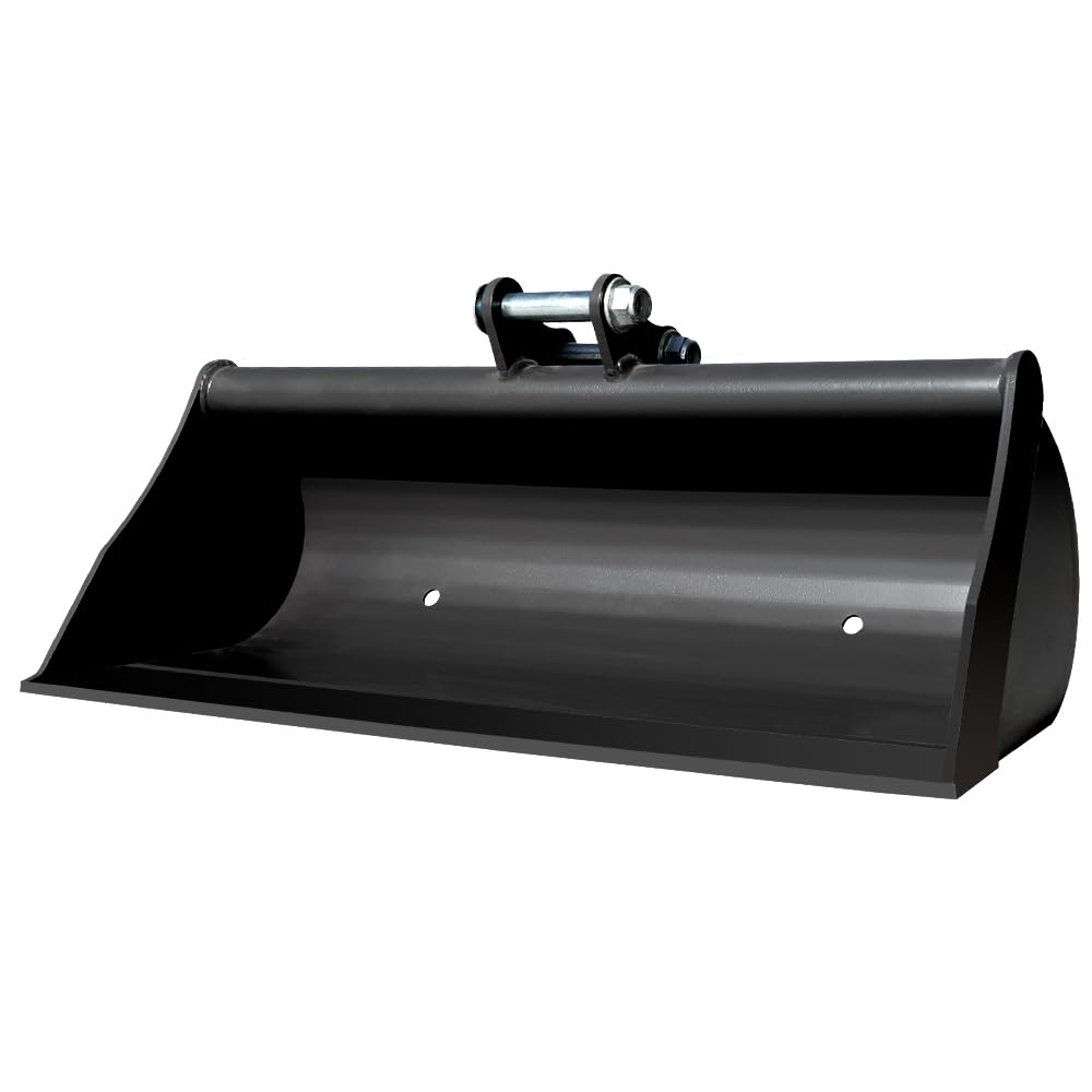 HUAYEE 800mm Toothless Bucket with Pins – Heavy-Duty Attachment for 1-1.8 Ton Mini Excavator.in-Stock in The US