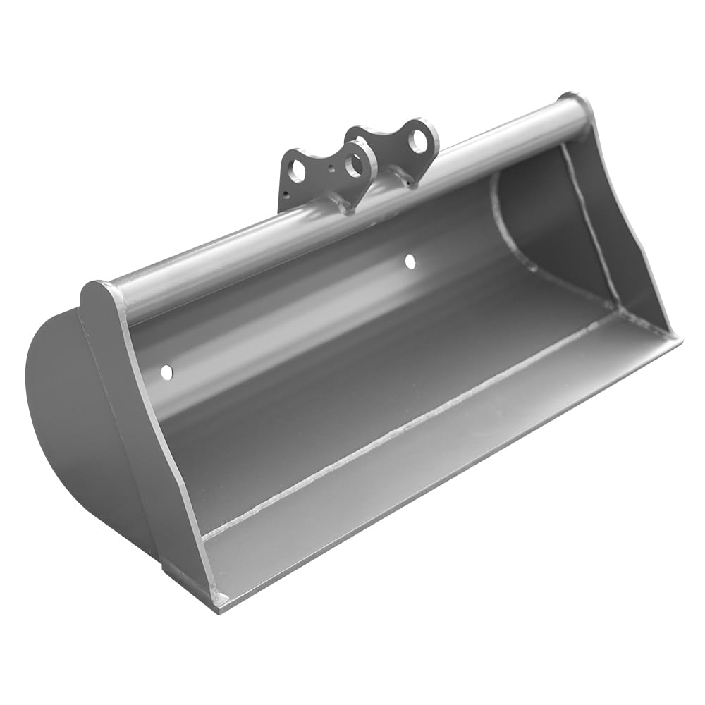 HUAYEE 800mm Toothless Bucket with Pins – Heavy-Duty Attachment for 1-1.8 Ton Mini Excavator.in-Stock in The US