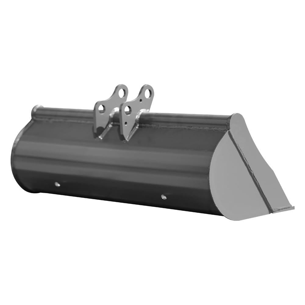 HUAYEE 800mm Toothless Bucket with Pins – Heavy-Duty Attachment for 1-1.8 Ton Mini Excavator.in-Stock in The US