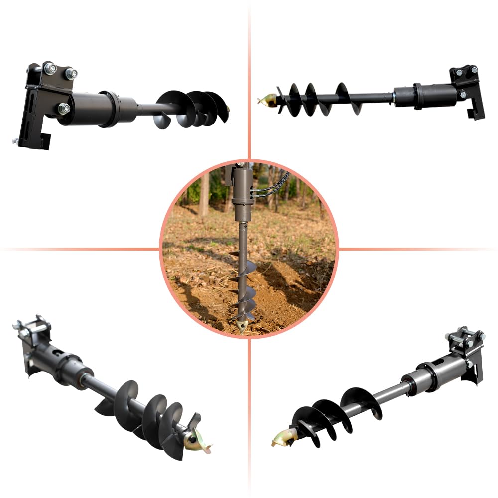 HUAYEE Auger Attachment for Mini Excavators - Ideal for Drilling, Tree Planting & Utility Installation - USA Stock