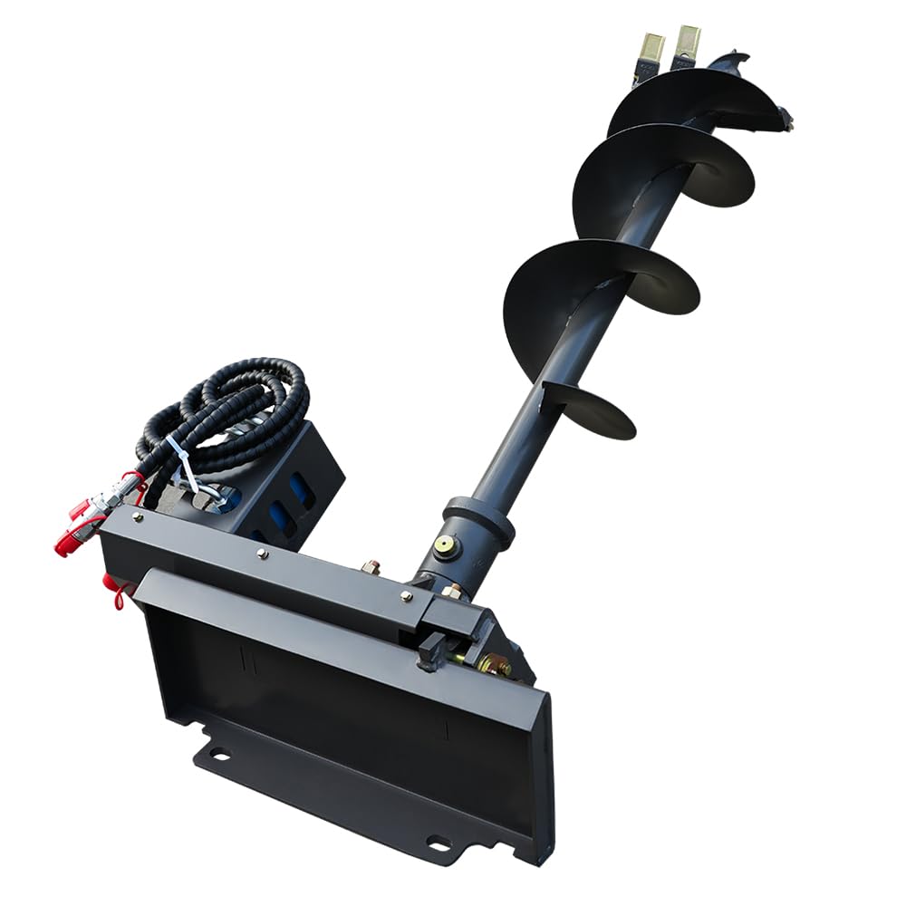 HUAYEE Mini Skid Steer Loader Auger - Heavy Duty Drill Bit Attachment- USA Stock