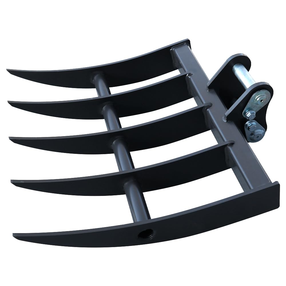 HUAYEE Mini Excavator Rake for 1-1.8 Ton Machines - Heavy-Duty Attachment with Pins for Soil Cultivation & Landscaping