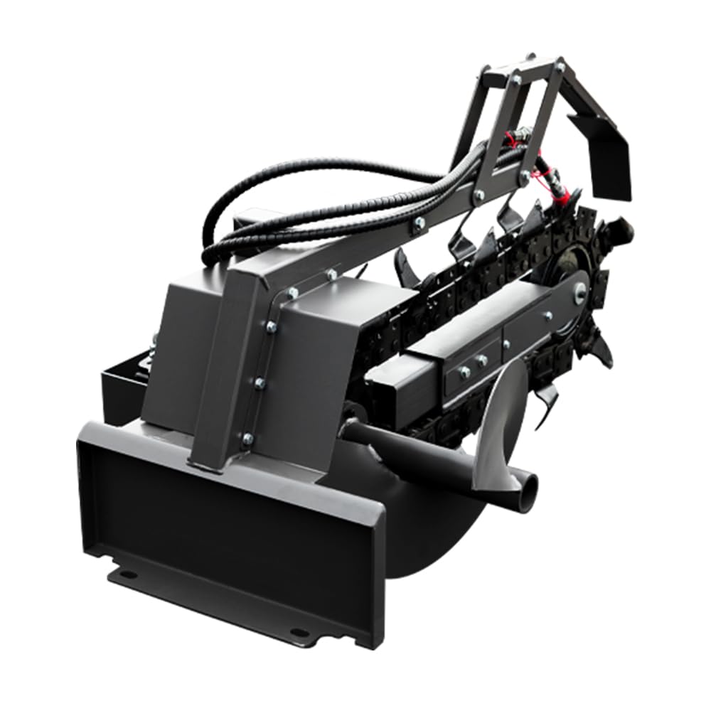 HUAYEE Trencher Attachment for Skid - Steer Loaders - Ideal for Pipeline Laying, Cable Installation & Landscaping - USA Stock