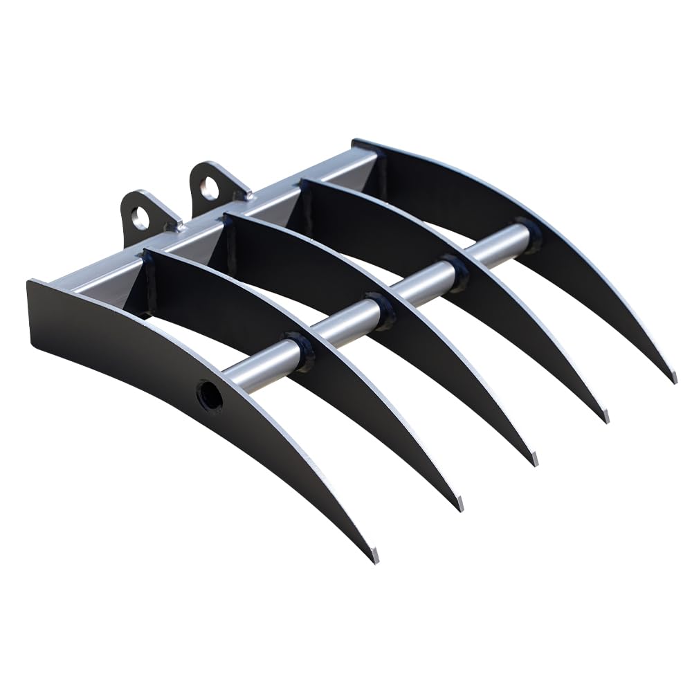 HUAYEE Mini Excavator Rake for 1-1.8 Ton Machines - Heavy-Duty Attachment with Pins for Soil Cultivation & Landscaping