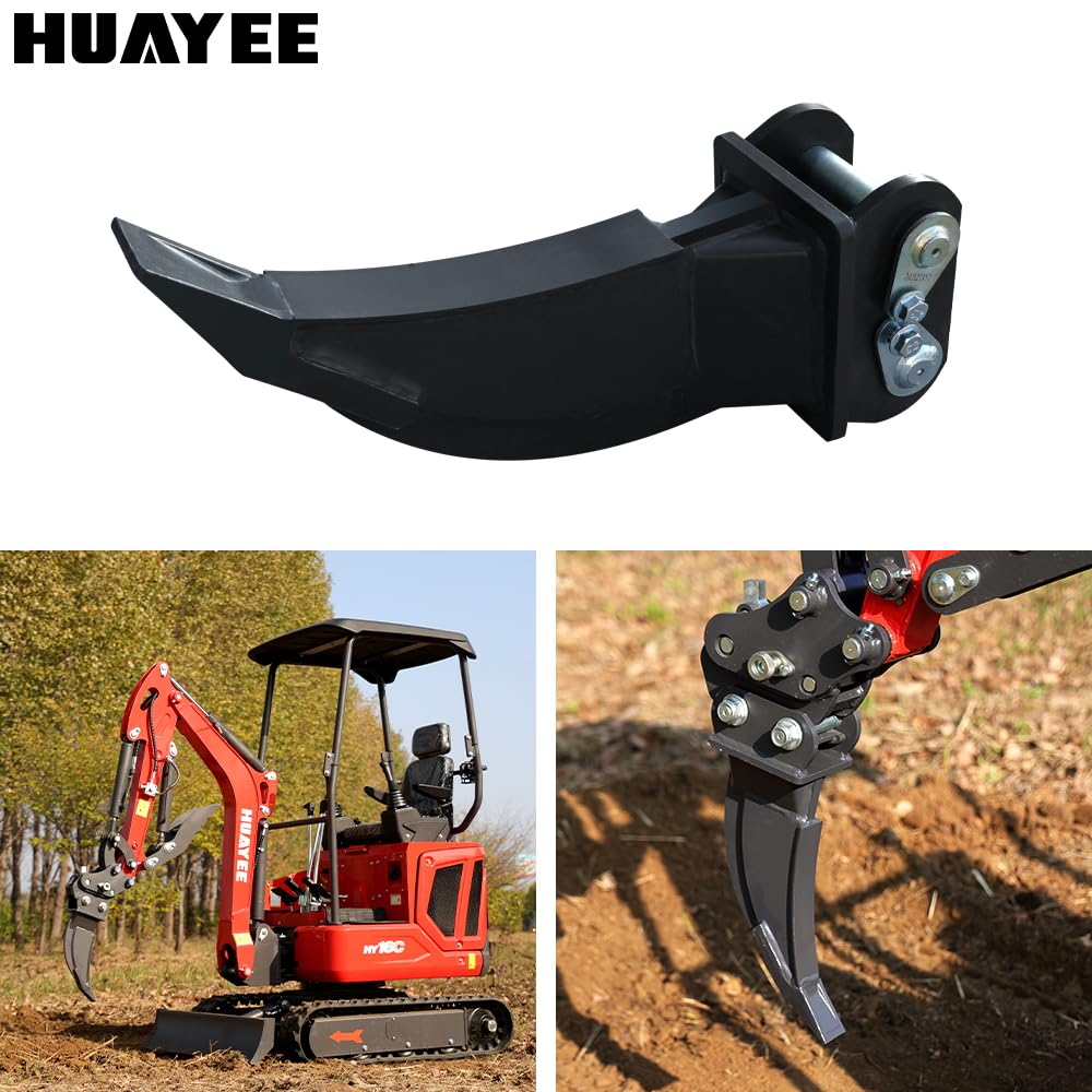 HUAYEE 1-1.8 Ton Mini Excavator Ripper with Pins - Heavy-Duty Soil Ripper Attachment for Efficient Land Cultivation & Construction