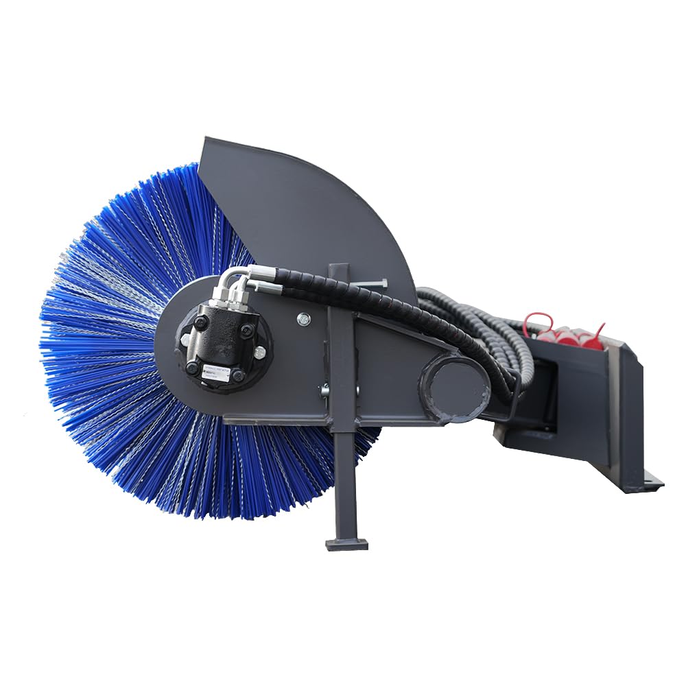 HUAYEE Mini Skid Steer Loader Sweeper - Rotary Brush Cleaner Attachment USA Stock