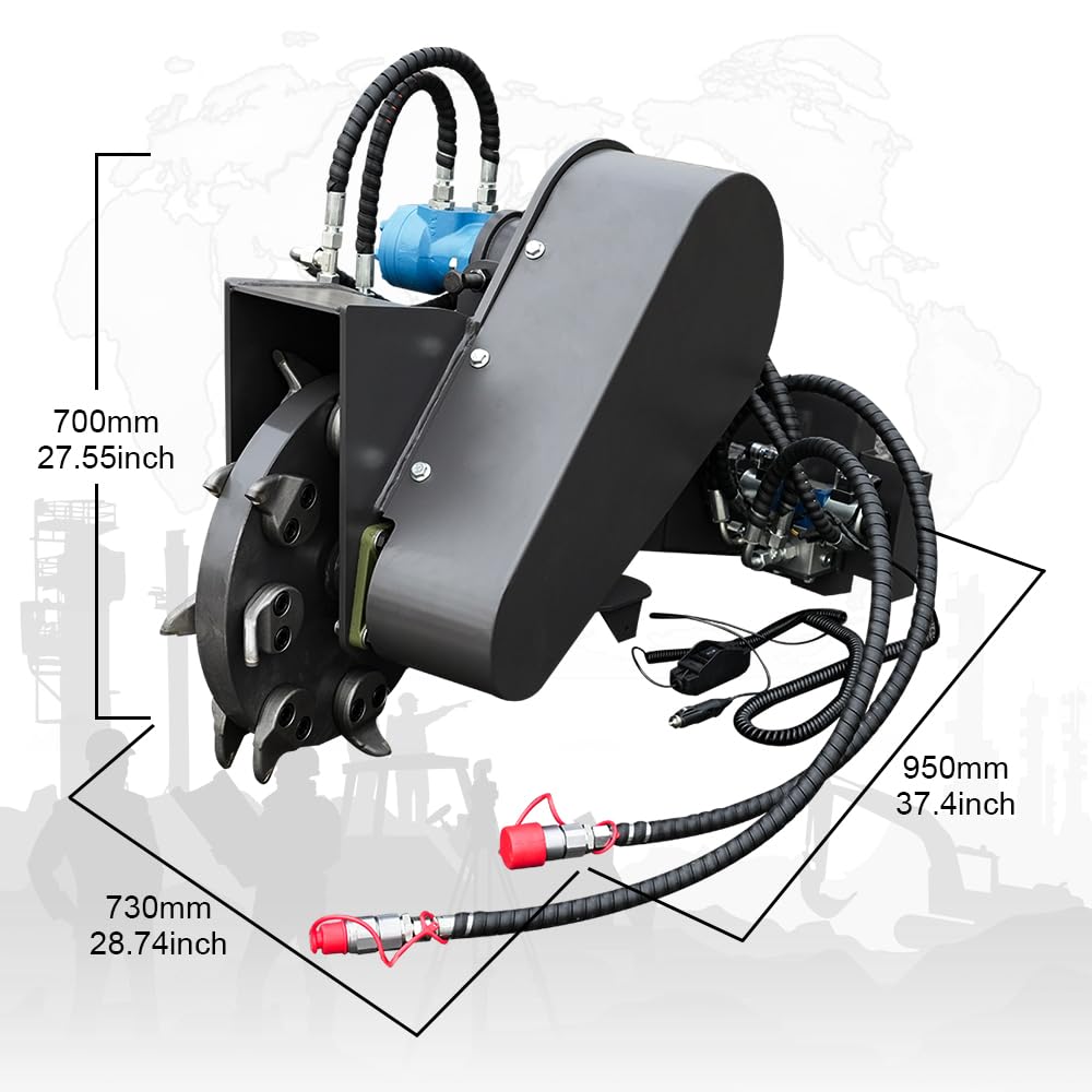 HUAYEE Swing Stump Crusher Attachment for Skid Steer Loaders - Ideal for Landscaping, Farm & Land Clearing - USA Stock