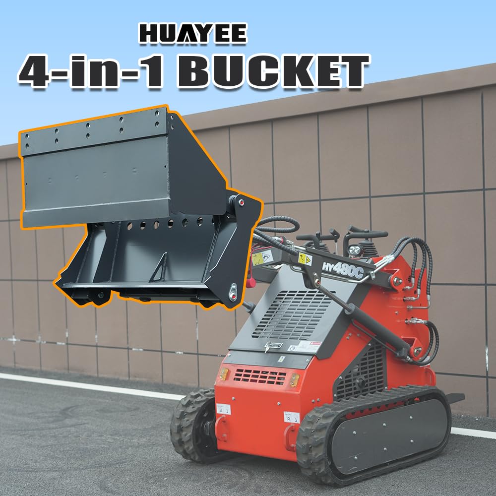 HUAYEE Mini Skid Steer Loader 4 in 1 Bucket - Multi-Functional Universal Attachment USA Stock