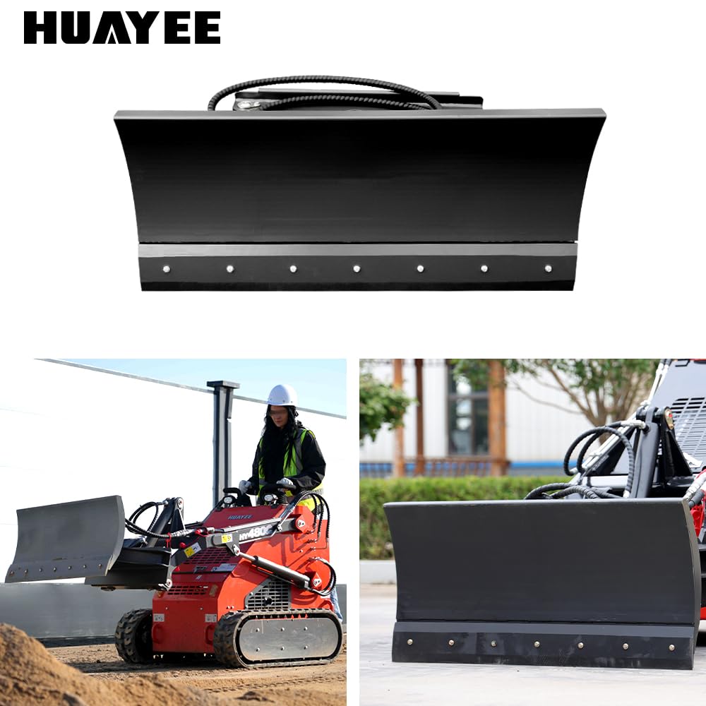 HUAYEE Bulldozer Blade Attachment for Skid - Steer Loaders - Ideal for Construction Sites, Farm Work & Land Clearing - USA Stock