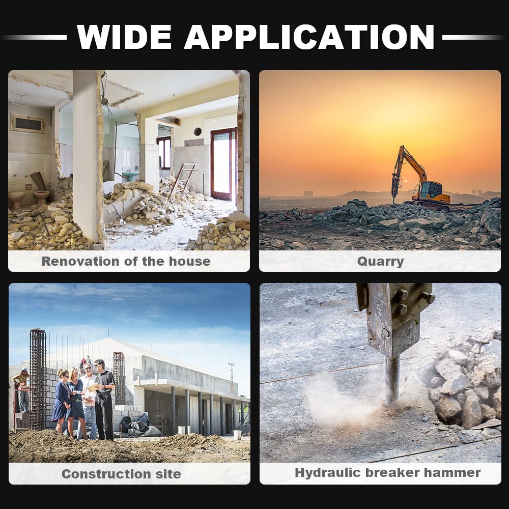 HUAYEE Hydraulic Breaker Attachment for Skid - Steer Loaders - Ideal for Construction Demolition, Rock Breaking & Concrete Crushing - USA Stock