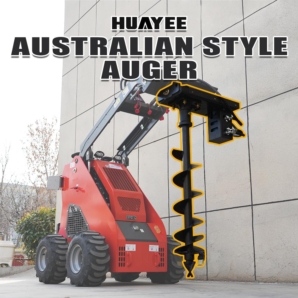 HUAYEE Mini Skid Steer Loader Auger - Heavy Duty Drill Bit Attachment- USA Stock