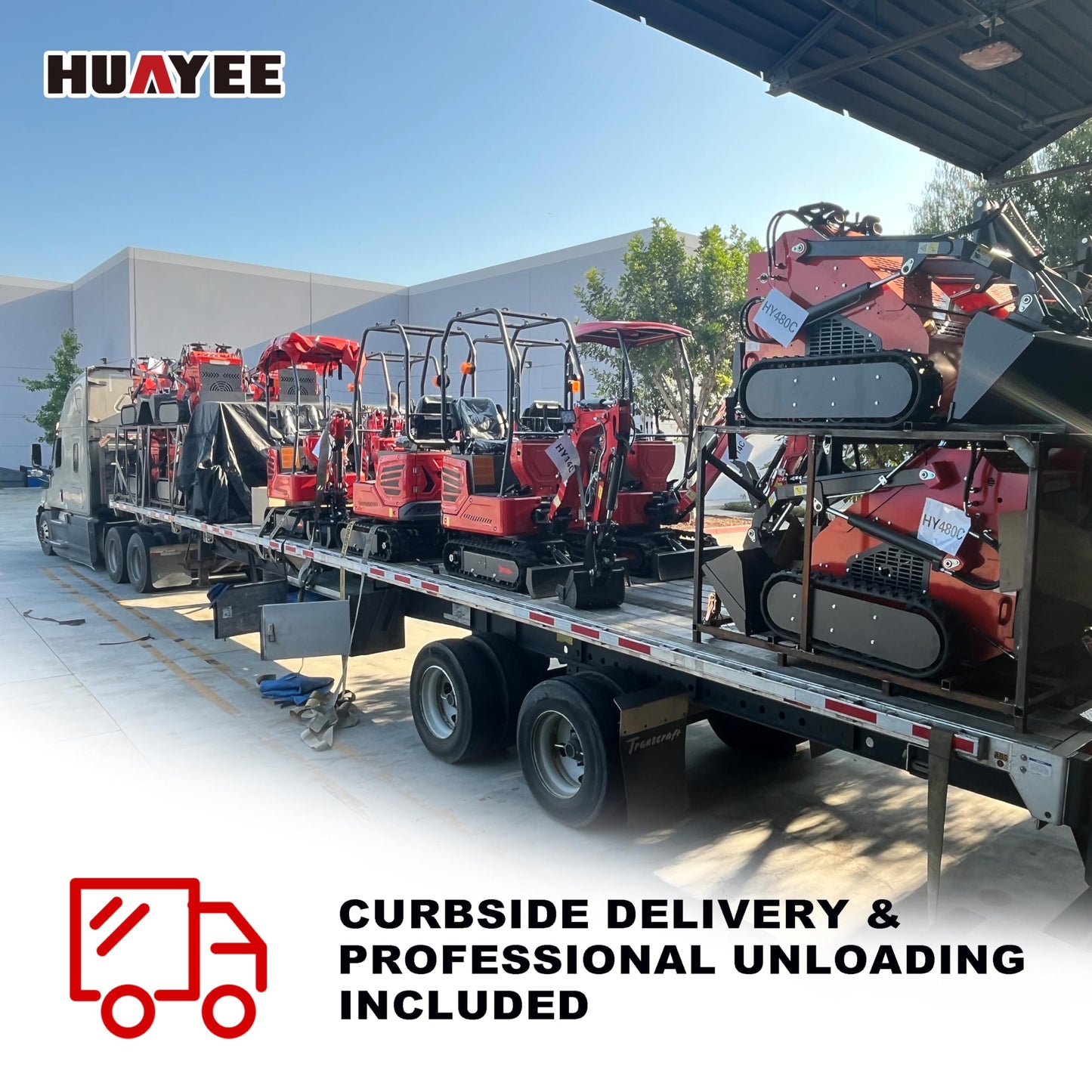HY10C 1 Ton Mini Excavator, 13.5HP Gasoline Powered Compact Digger with EPA Certificate, Curbside Loading and Professional Delivery