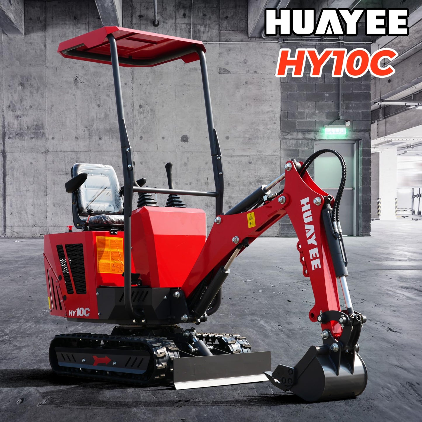 HY10C 1 Ton Mini Excavator, 13.5HP Gasoline Powered Compact Digger with EPA Certificate, Curbside Loading and Professional Delivery