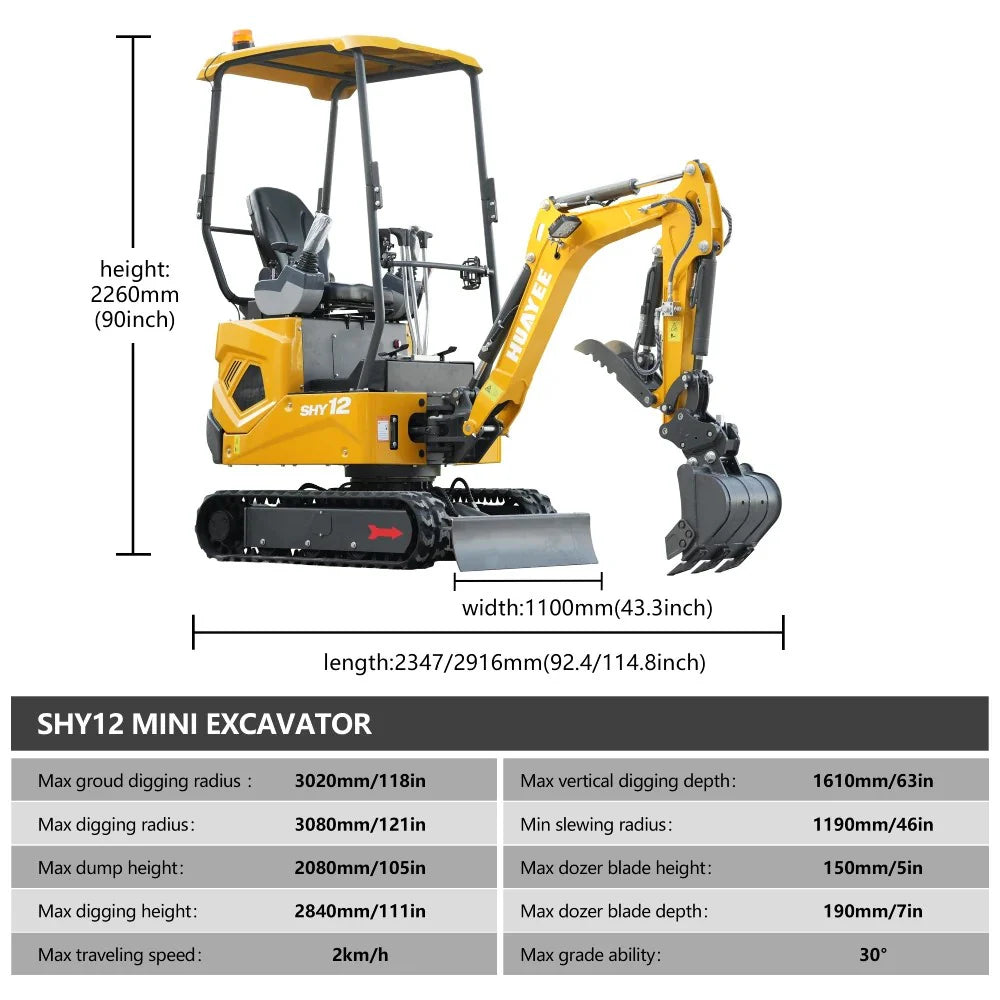 HUAYEE SHY12 Mini Excavator