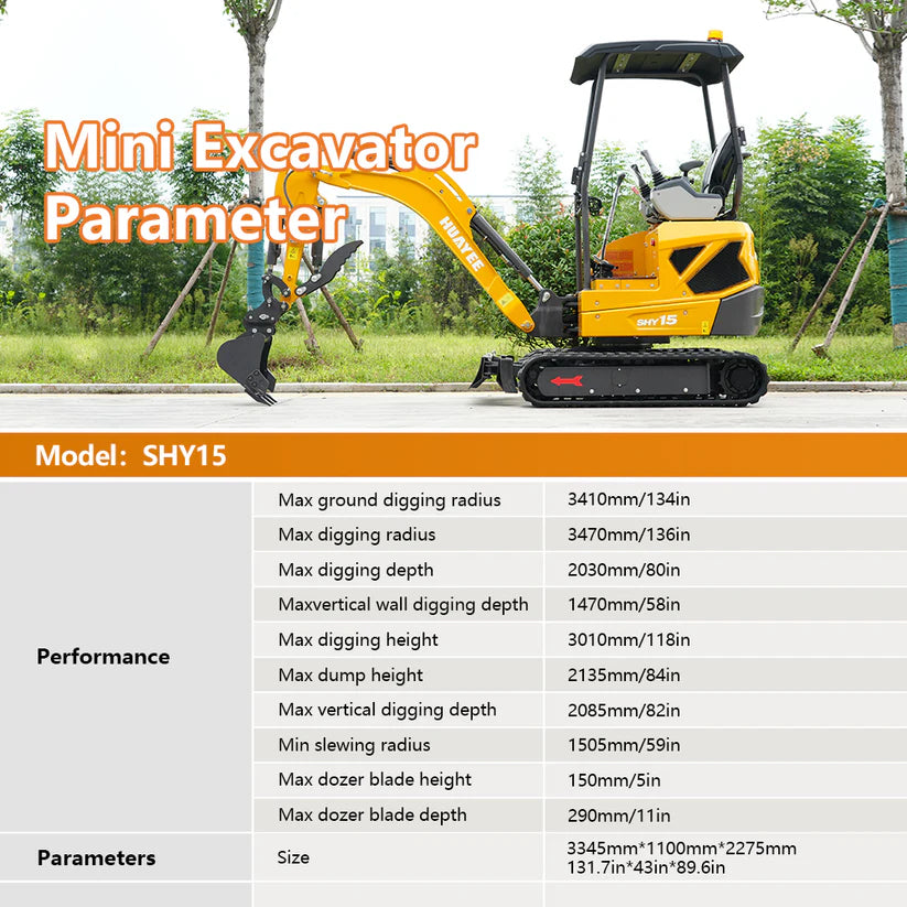 HUAYEE SHY15 Mini Excavator