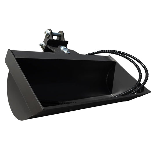 HUAYEE 800mm Tilting Bucket with Pins & Hydraulic Hoses – Heavy-Duty Attachment for 1-1.8 Ton Mini Excavator.in-Stock in The US