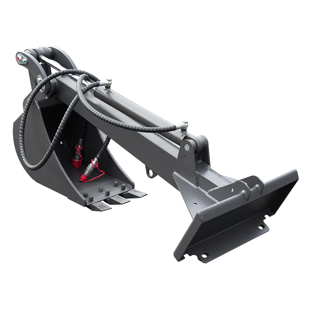 HUAYEE Mini Skid Steer Loader Backhoe Arm with Bucket - Heavy Duty Digging Attachment USA Stock