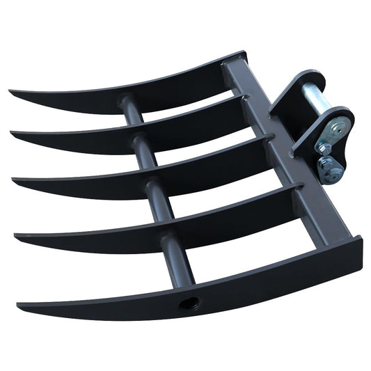HUAYEE Mini Excavator Rake for 1-1.8 Ton Machines - Heavy-Duty Attachment with Pins for Soil Cultivation & Landscaping