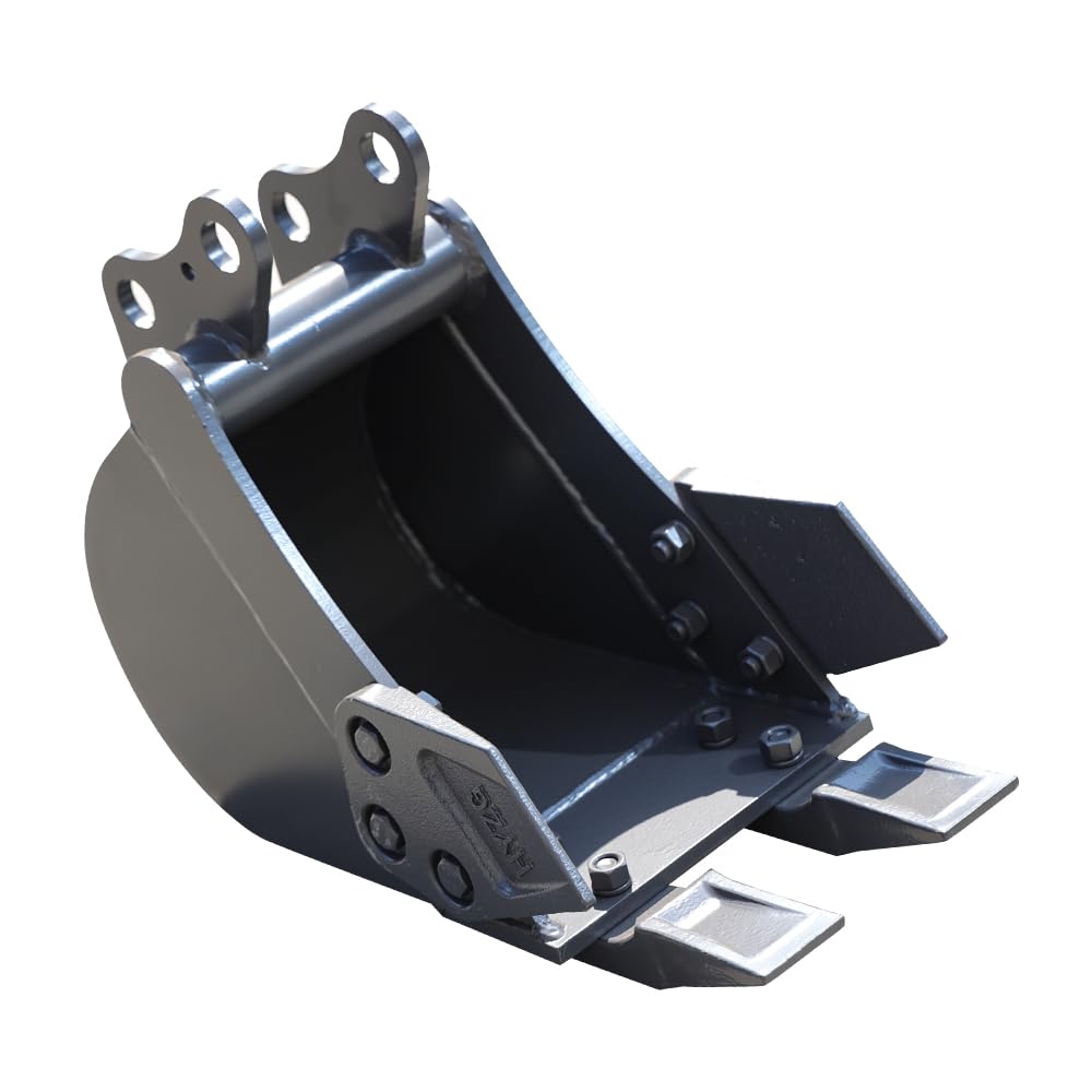 HUAYEE 200mm Narrow - Tooth Bucket Attachment for Mini Excavators - Ideal for Ditching, Small Excavation Projects - USA Stock