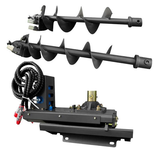 HUAYEE Mini Skid Steer Loader Auger - Heavy Duty Drill Bit Attachment- USA Stock