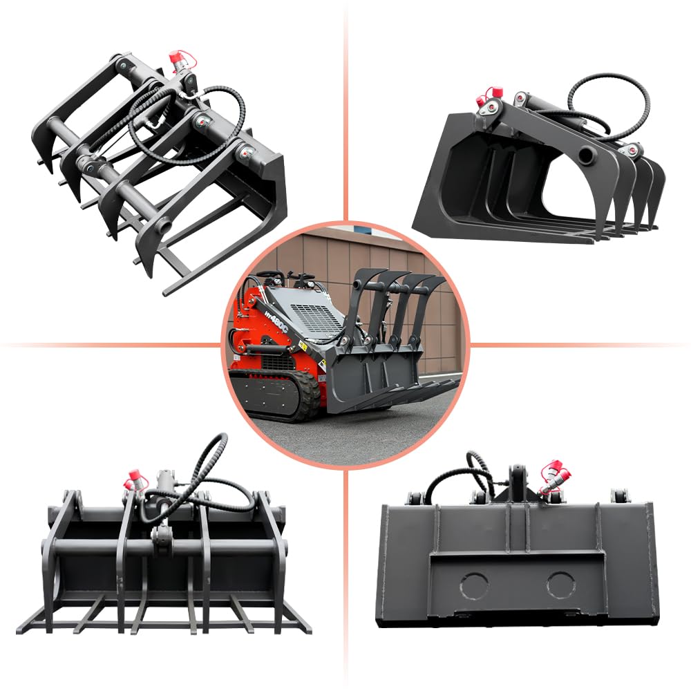 HUAYEE Log Grapple Attachment for Skid - Steer Loaders - Ideal for Wood Handling, Landscaping & Farm Work - USA Stock