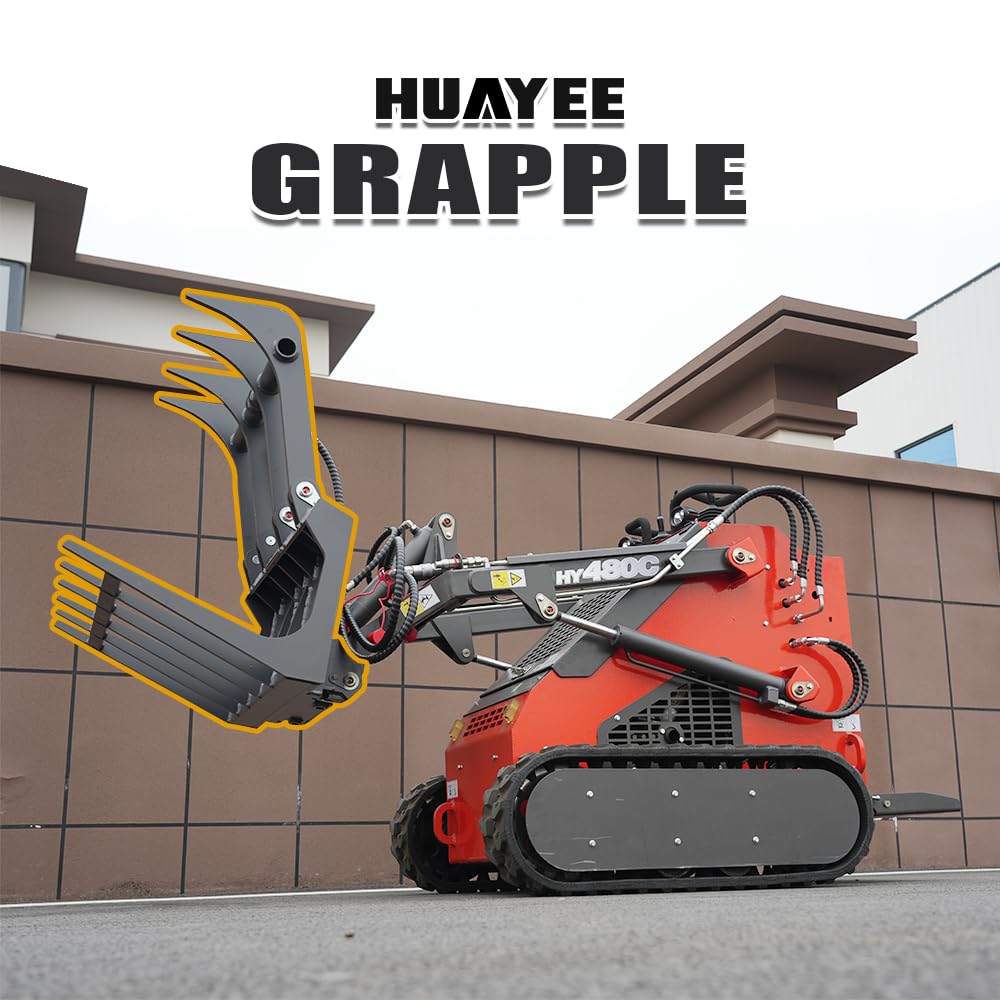 HUAYEE Log Grapple Attachment for Skid - Steer Loaders - Ideal for Wood Handling, Landscaping & Farm Work - USA Stock
