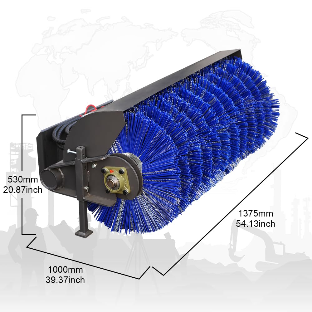 HUAYEE Mini Skid Steer Loader Sweeper - Rotary Brush Cleaner Attachment USA Stock