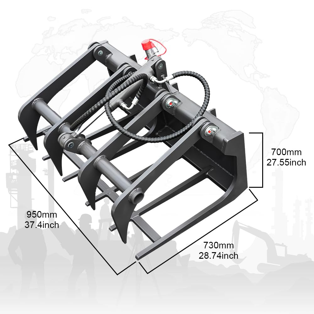 HUAYEE Log Grapple Attachment for Skid - Steer Loaders - Ideal for Wood Handling, Landscaping & Farm Work - USA Stock