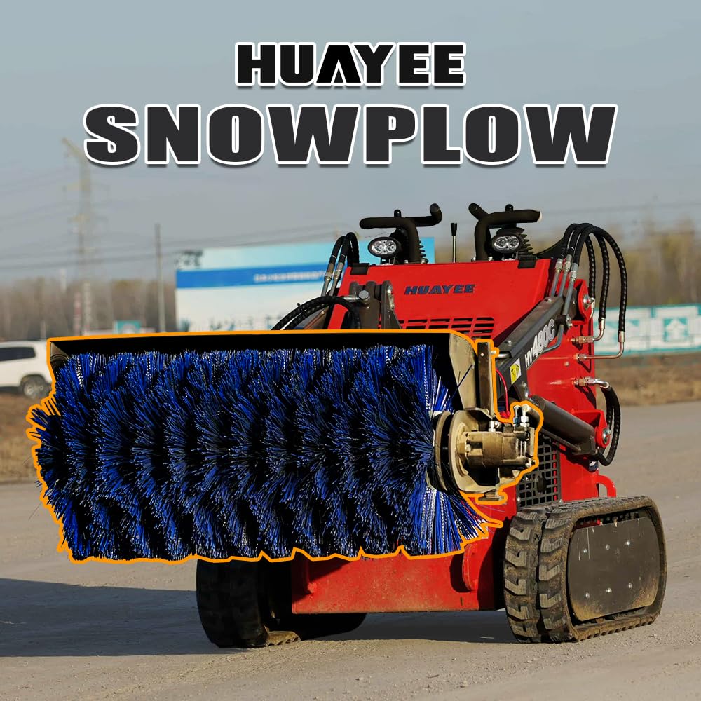 HUAYEE Mini Skid Steer Loader Sweeper - Rotary Brush Cleaner Attachment USA Stock