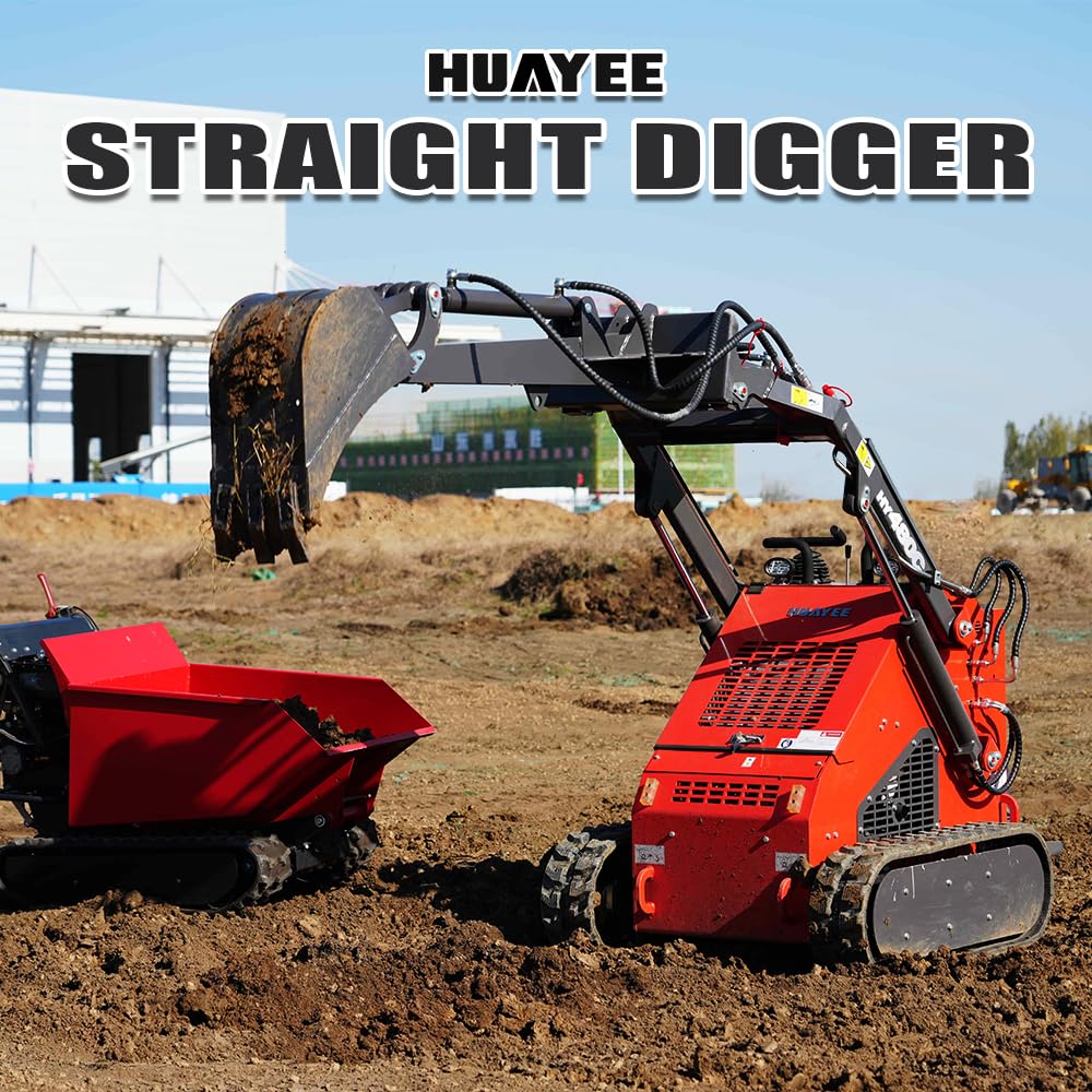 HUAYEE Mini Skid Steer Loader Backhoe Arm with Bucket - Heavy Duty Digging Attachment USA Stock