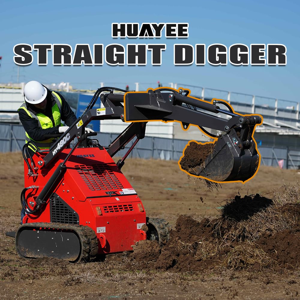 HUAYEE Mini Skid Steer Loader Backhoe Arm with Bucket - Heavy Duty Digging Attachment USA Stock