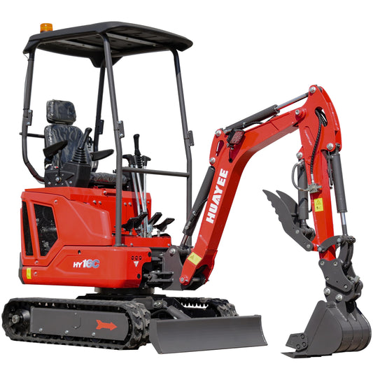 HY16C 1.6T Mini Excavator, KubotaDiesel 14HP, w/Pilot Controls Side Swing Boom for Construction Landscaping, Includes Hydraulic Thumb & Semi-Auto Quick Coupler, Includes delivery & unloading services