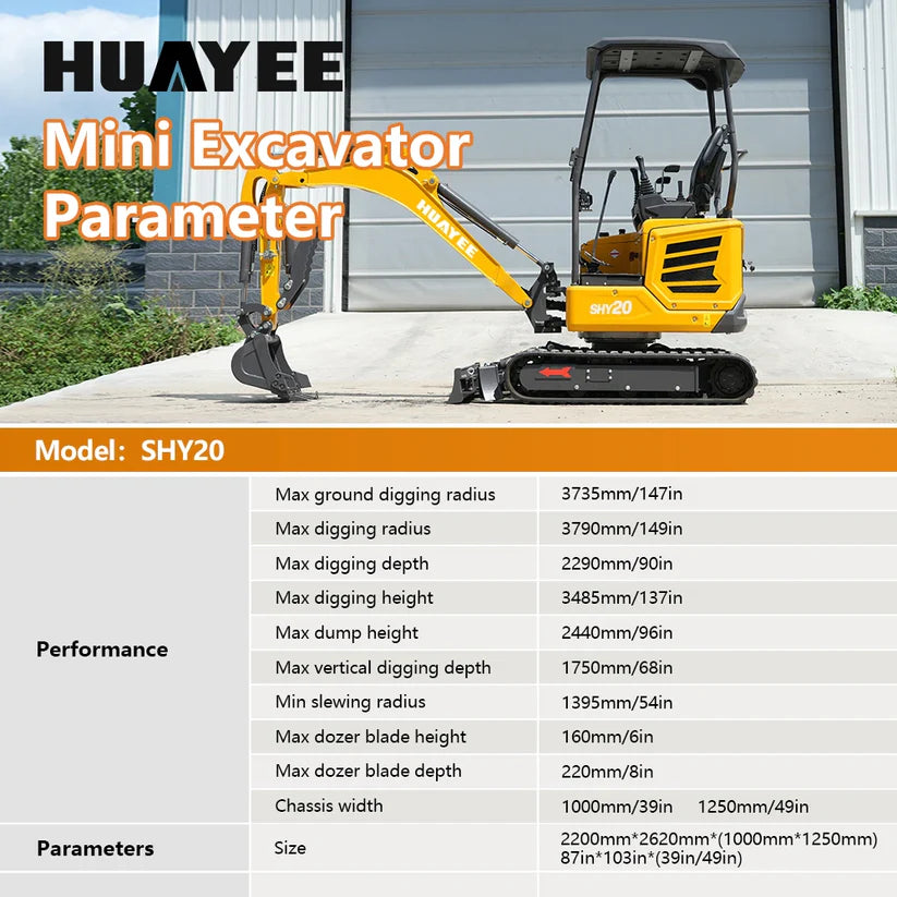 HUAYEE SHY20 Mini Excavator