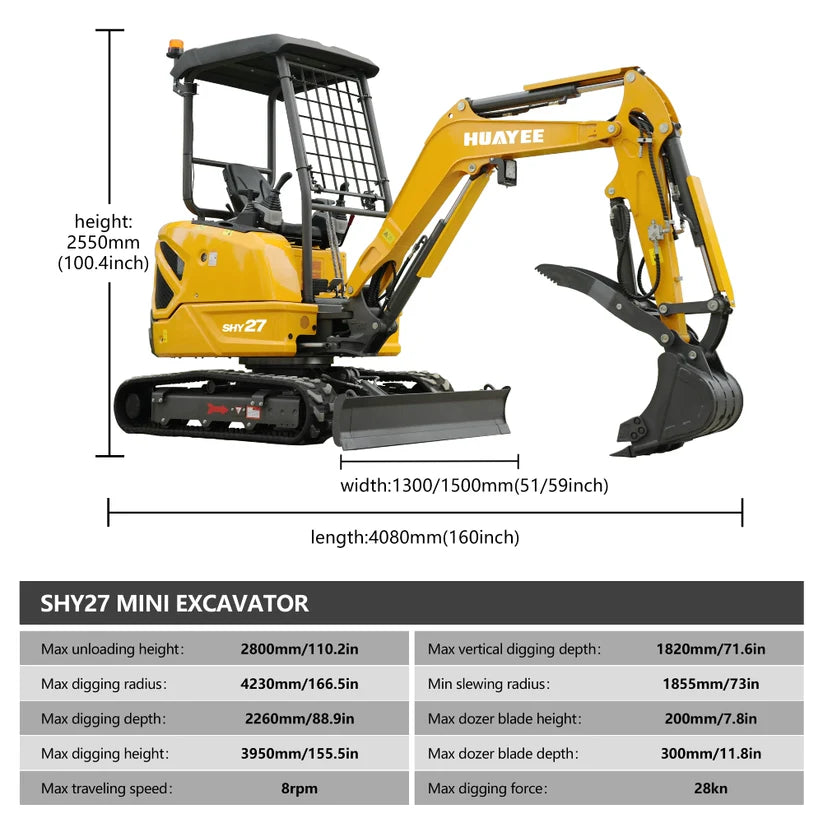 HUAYEE SHY27 Mini Excavator